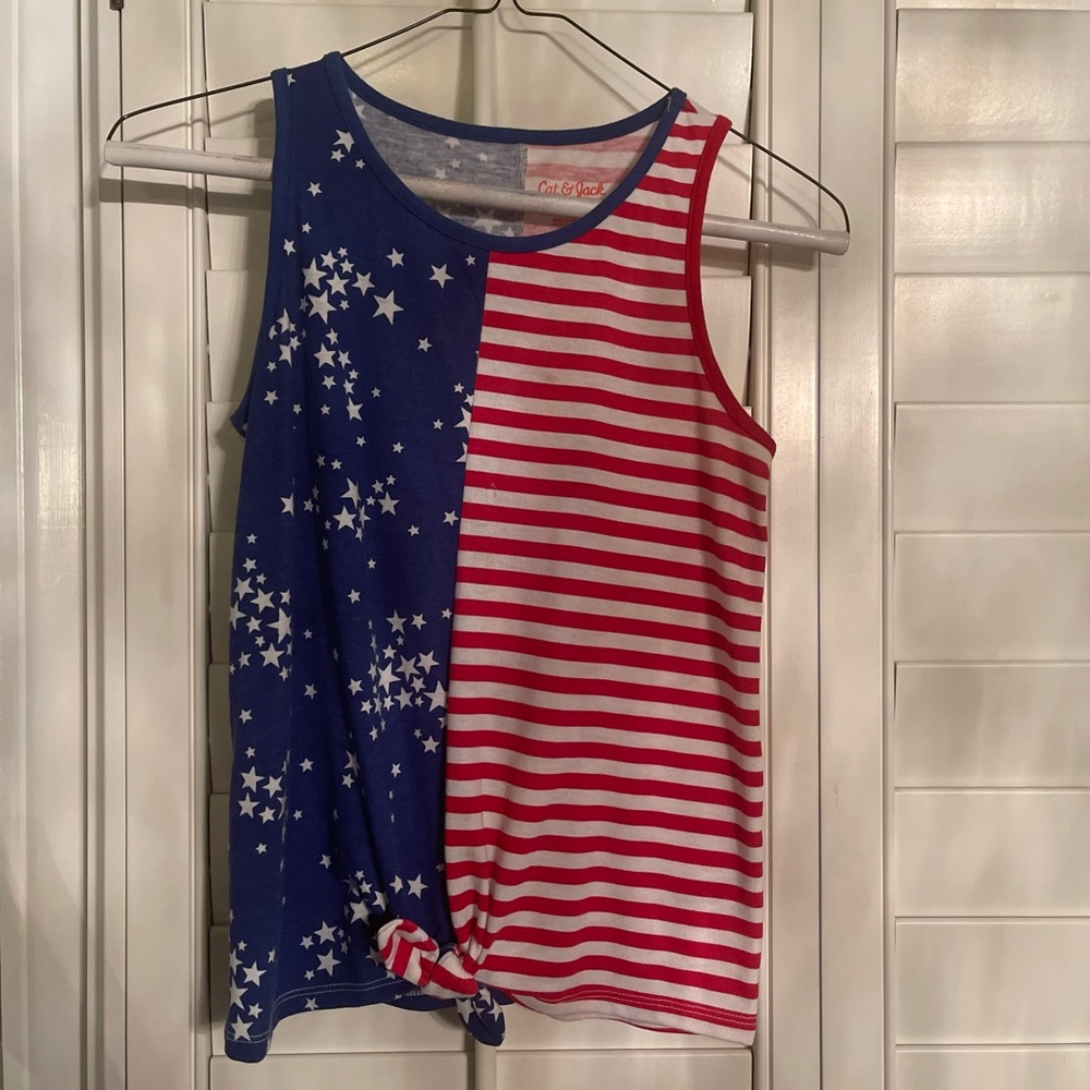 This is a Fourth of July themed kids shirt.